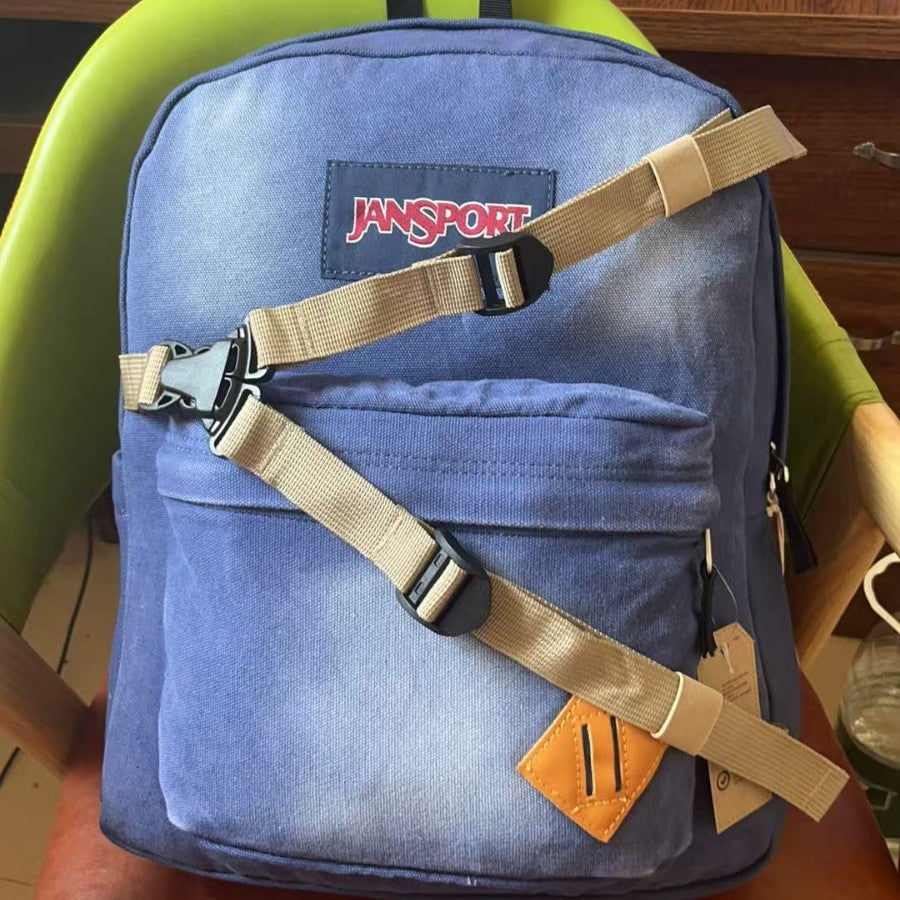 Super Denim Fashion College Style Unisex Backpacks