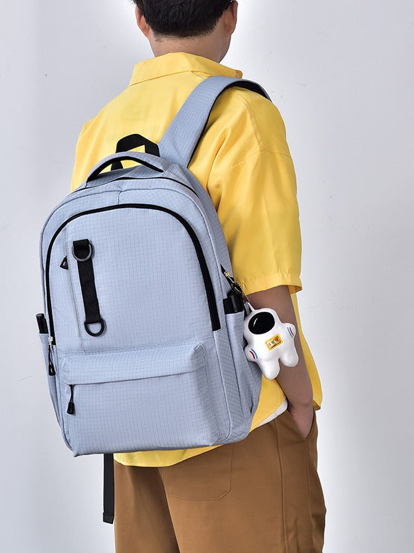 Style Unisex Plaid Couple Large Capacity Leisure Backpack