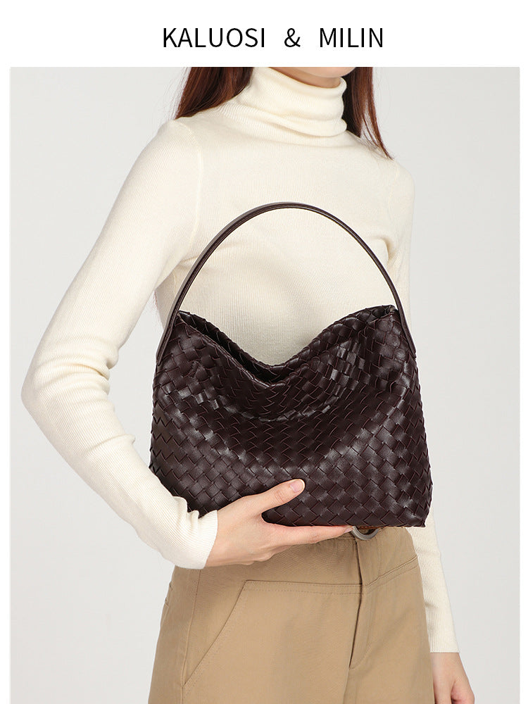 Women's Retro High-grade Woven Commuting Fashion Underarm Handbags