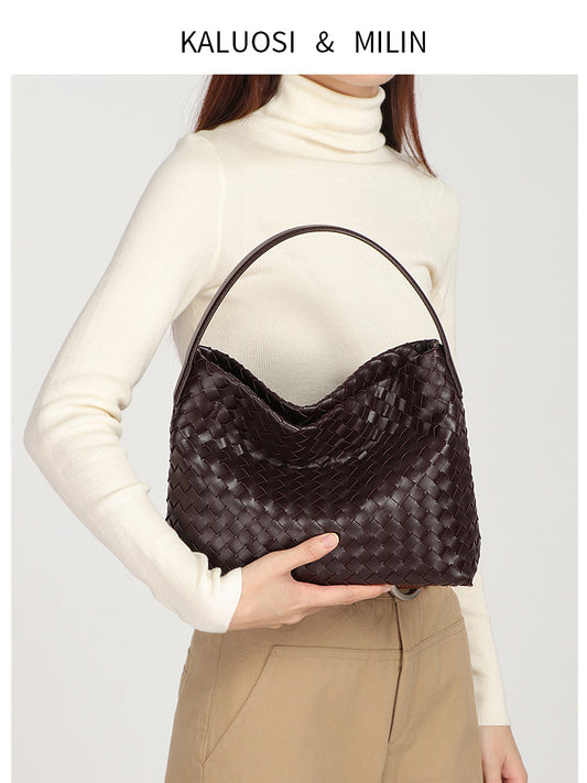 Women's Retro High-grade Woven Commuting Fashion Underarm Handbags