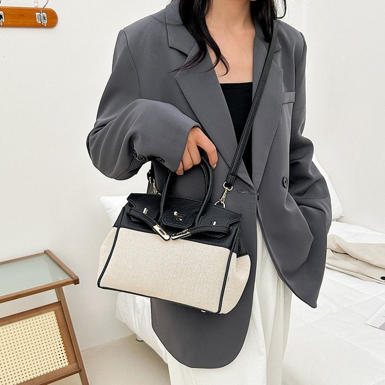 Women's Stylish Textured Kelly Popular Korean Portable Platinum Women's Shoulder Bag