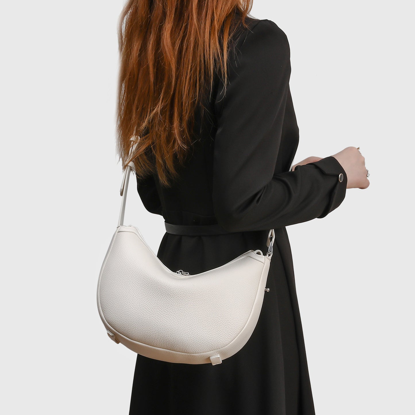 Women's Fashion Underarm Contrast Color Crescent Retro Easy Matching High Bags