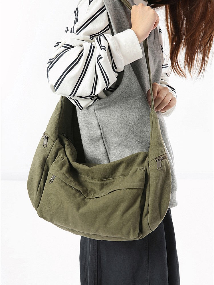 Artistic Retro Canvas Lazy Large Capacity College Shoulder Bags