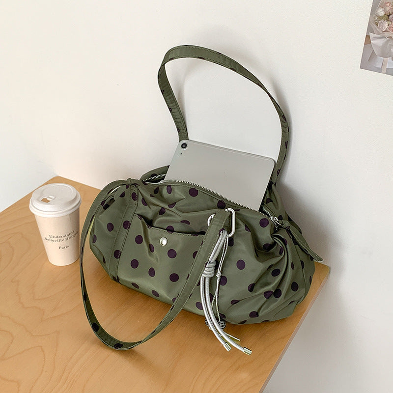 Women's High-grade Polka Dot Top Handled Fashion Large Capacity Women's Shoulder Bag