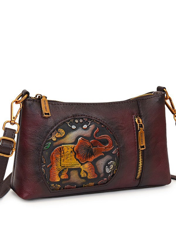 Retro National Style Large Capacity Boston Women's Shoulder Bag
