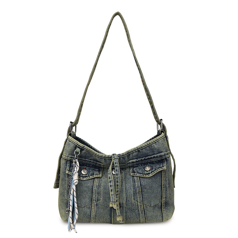 Women's Retro High-grade Denim Design Large Capacity Women's Shoulder Bag