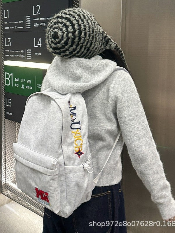 For Male Female College Korean Large Capacity Solid Color Junior Backpacks