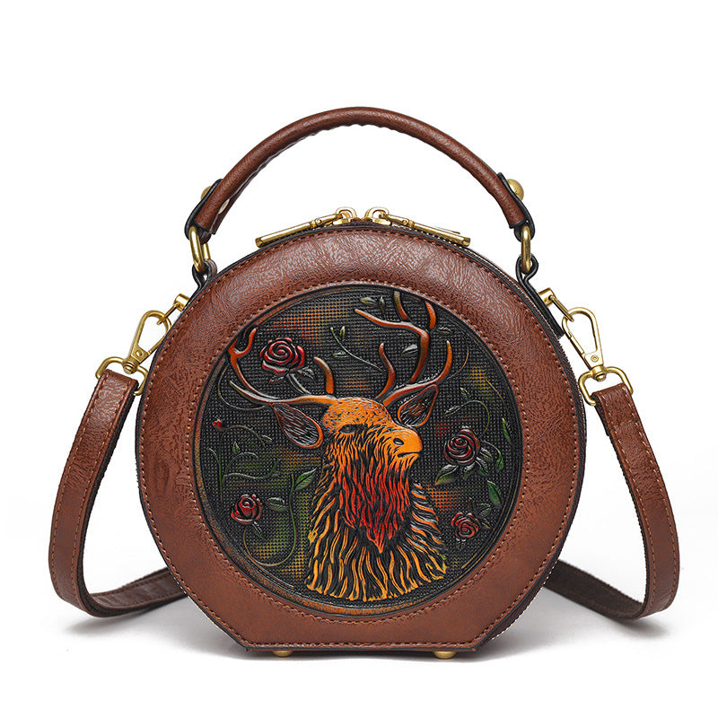 Women's Style Lotus Textured Commuter Clutch National Embossed Women's Shoulder Bag