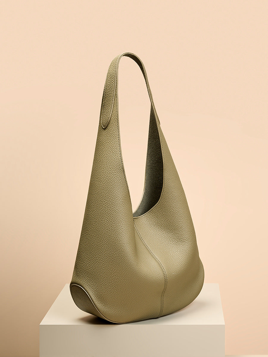 Women's Underarm Versatile Style First Layer Cowhide Commuter High-grade Tote Bag