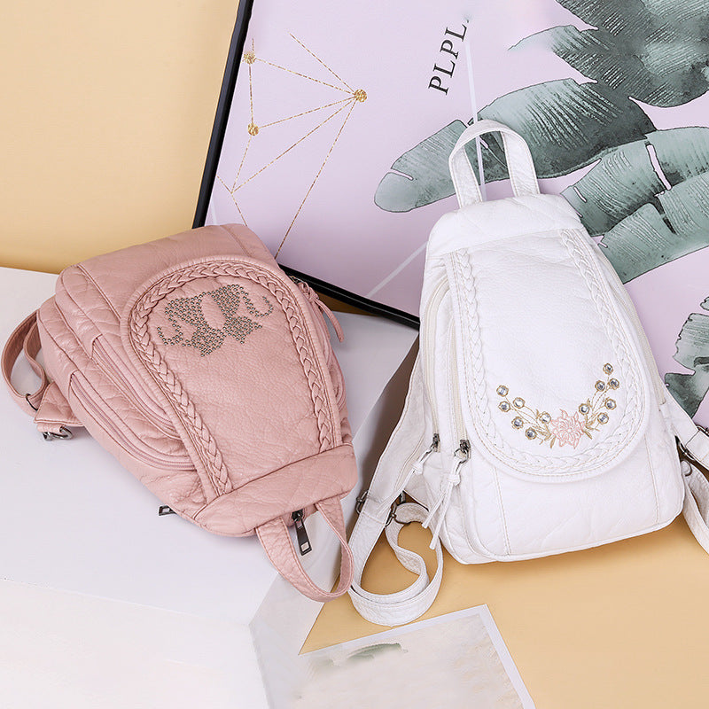 Women's Multifunctional Soft Leather Korean Fashion Women's Backpack