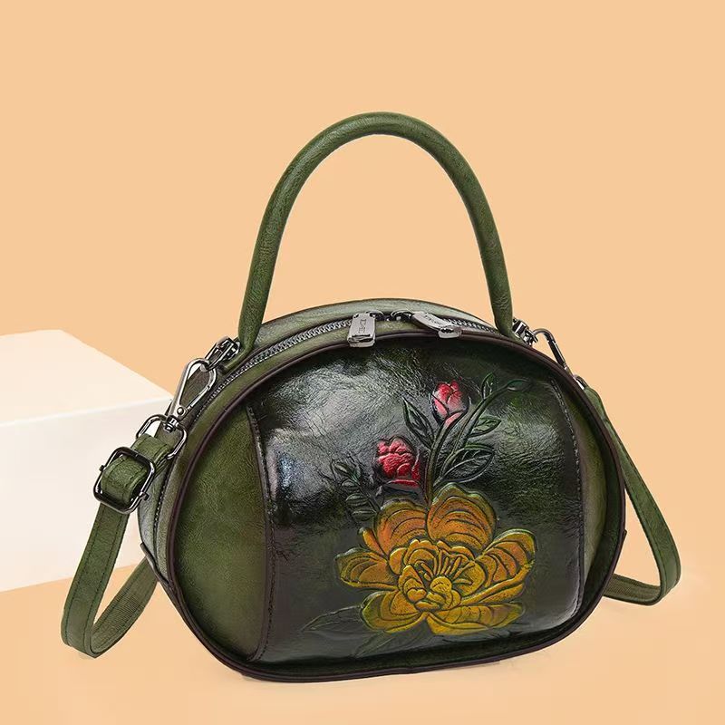 Women's Retro Style Chinese Ethnic Mother Oval Bags