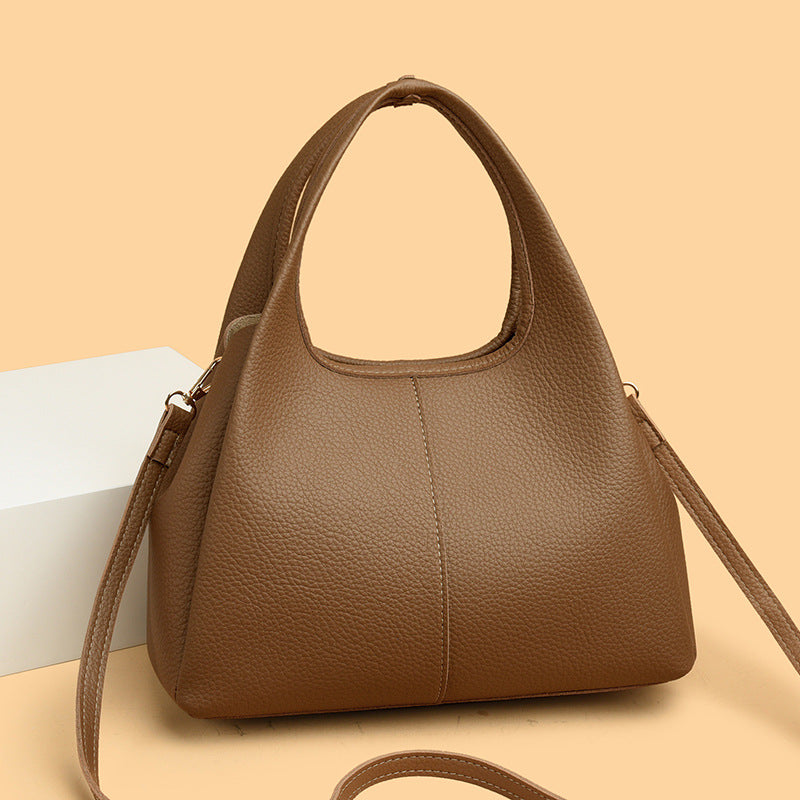 Graceful Women's Lychee Pattern Simple Commuter Handbags
