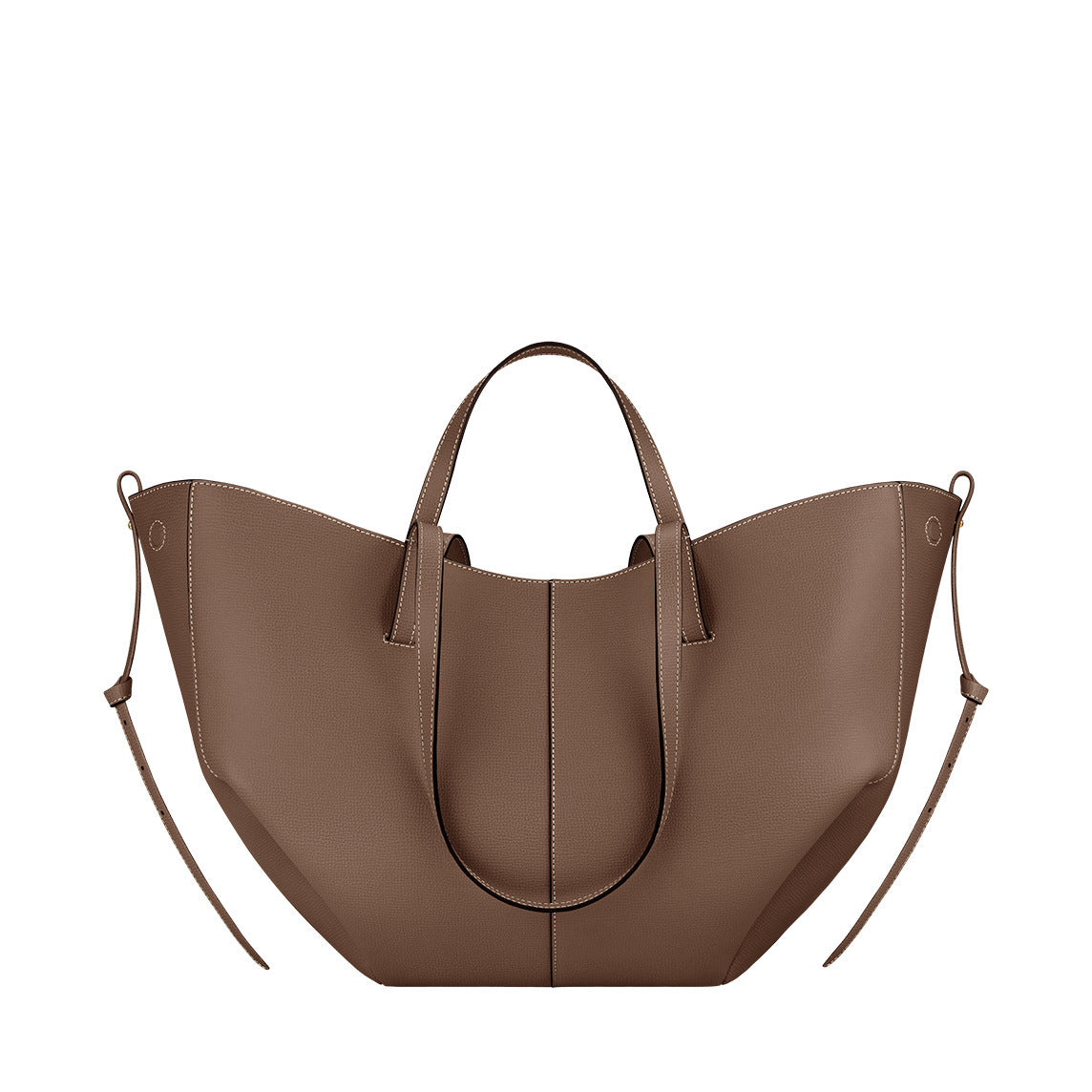 Women's French Wings Style Cowhide Large Capacity Totes Pleated Portable Bags