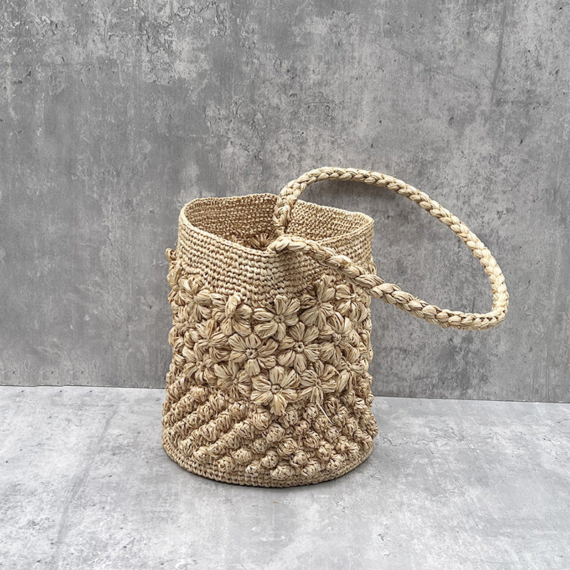 Women's Raffia Hand-woven Portable Western Style Holiday Shoulder Bags
