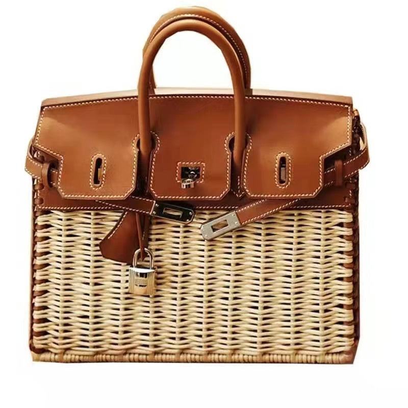 Women's Handmade Rattan Straw Large Capacity Woven Bags
