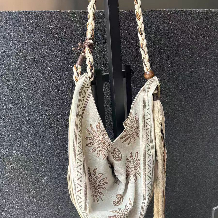 Retro Printed Triangle Large Capacity Ethnic Bags