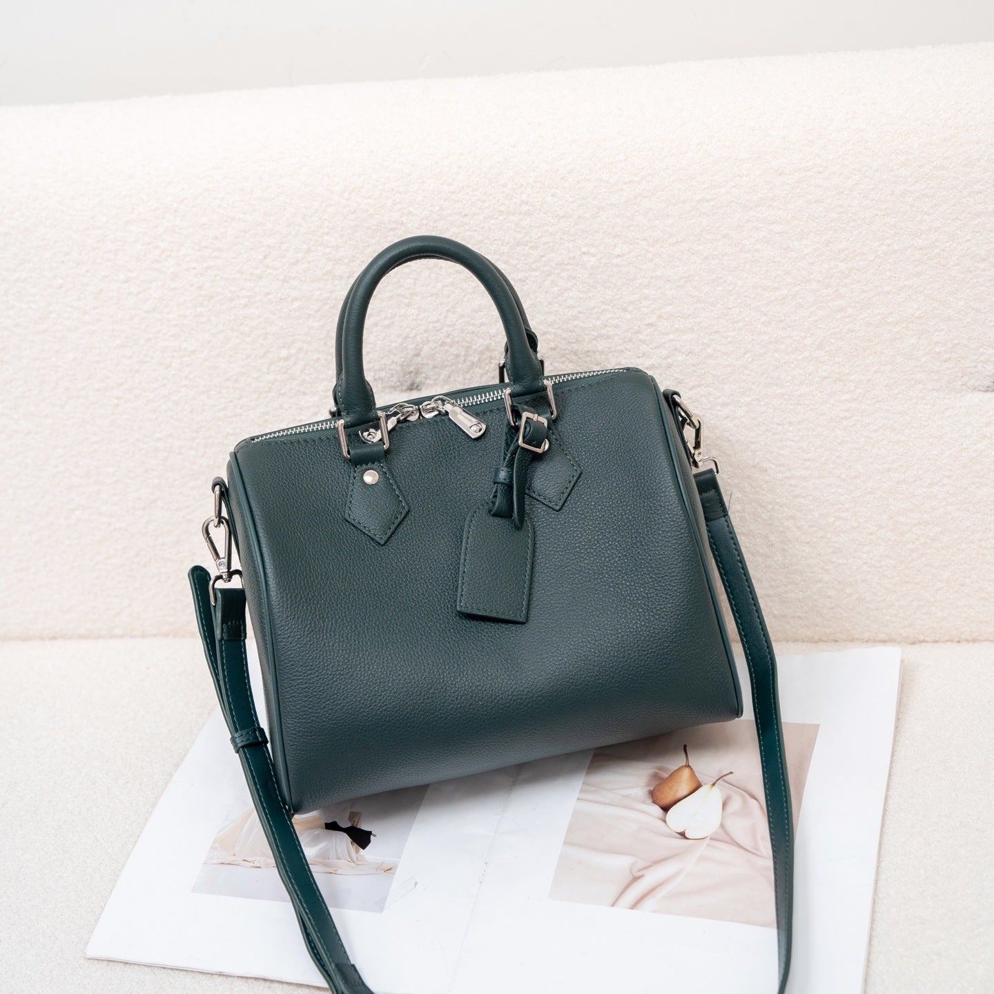 Women's Fashion Genuine Leather Simple High-grade Feeling Tong Portable Women's Shoulder Bag
