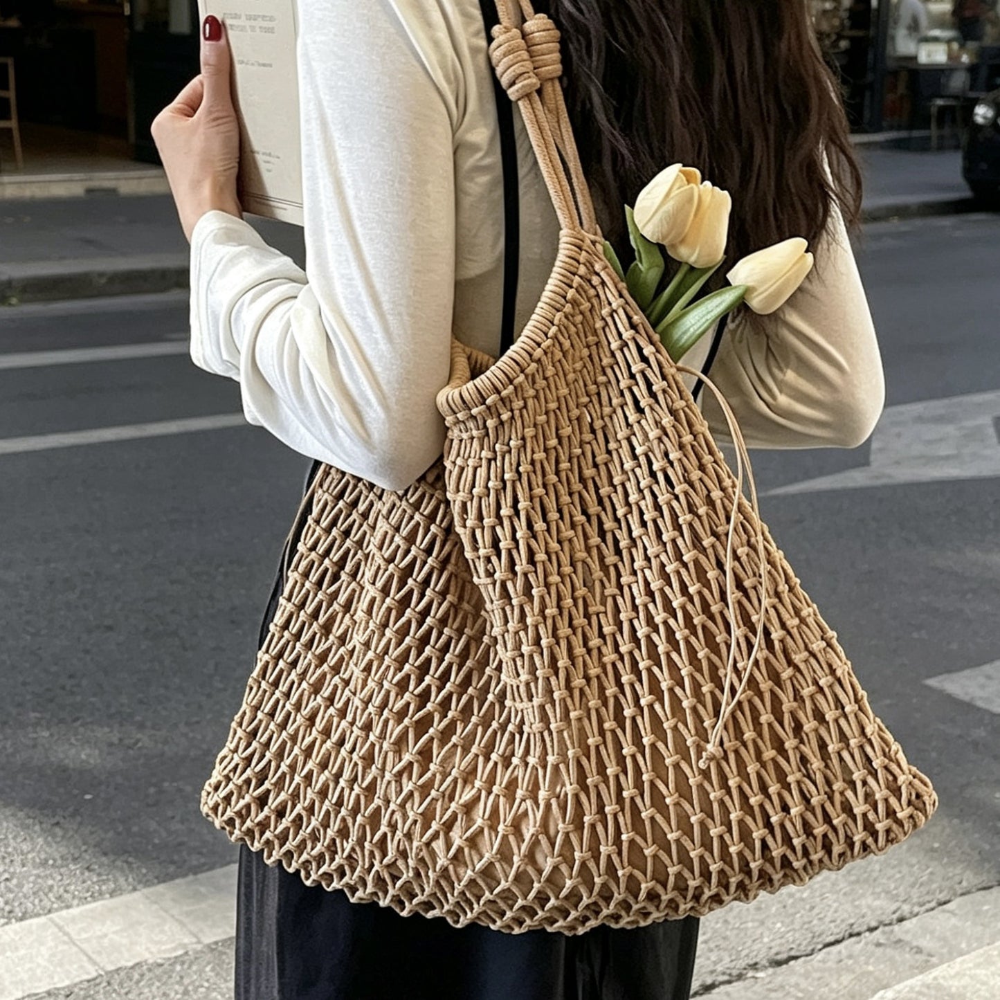 Seaside Holiday Hollow Western Style Large Women's Shoulder Bag