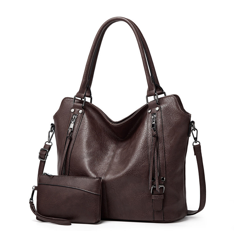 Retro Hand-held Mother Fashion Large Capacity Soft Leather Women's Shoulder Bag