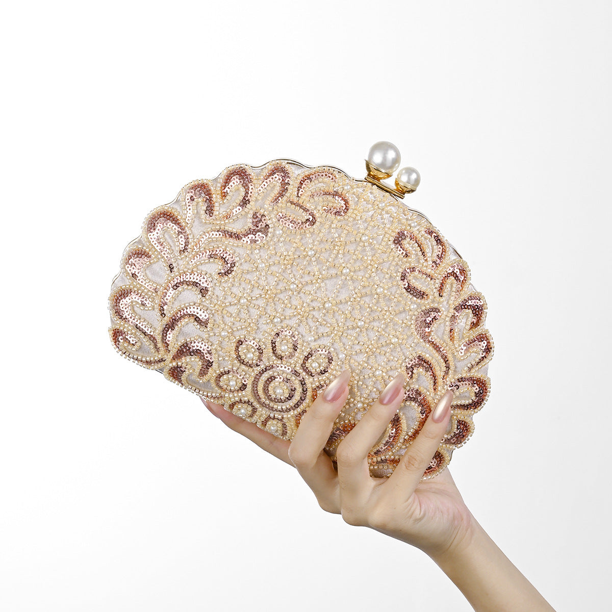 Party Hand Pearl Embroidery Sequined Beaded Banquet Women's Handbag
