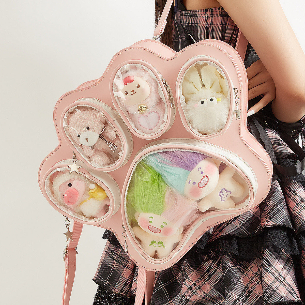 Cat Paw Cute Cartoon Western Style Large Backpacks