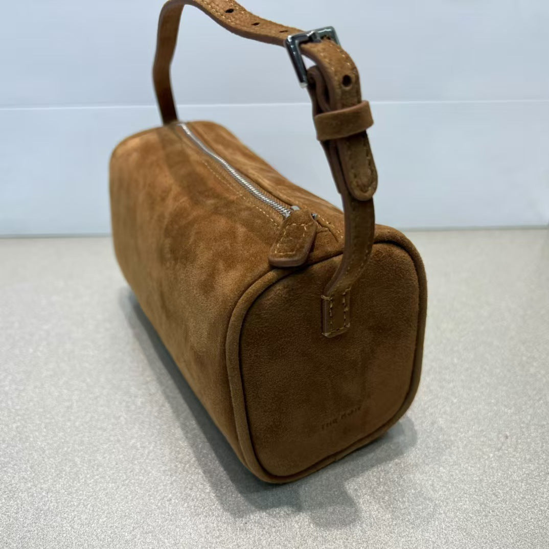 Top Layer Cowhide Mini Portable Pen Quality Suede Underarm Bags
