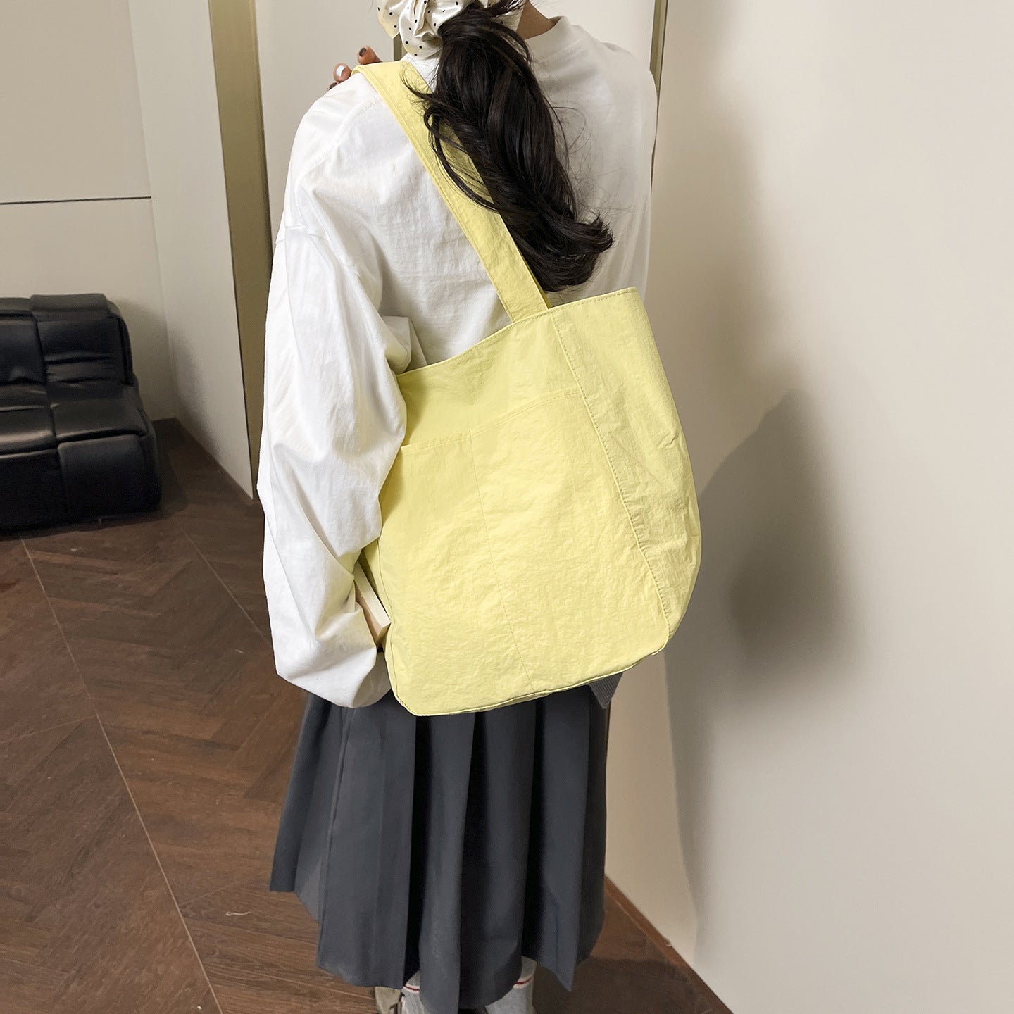 Women's Korean Spring Nylon Cloth Simple Underarm Bag