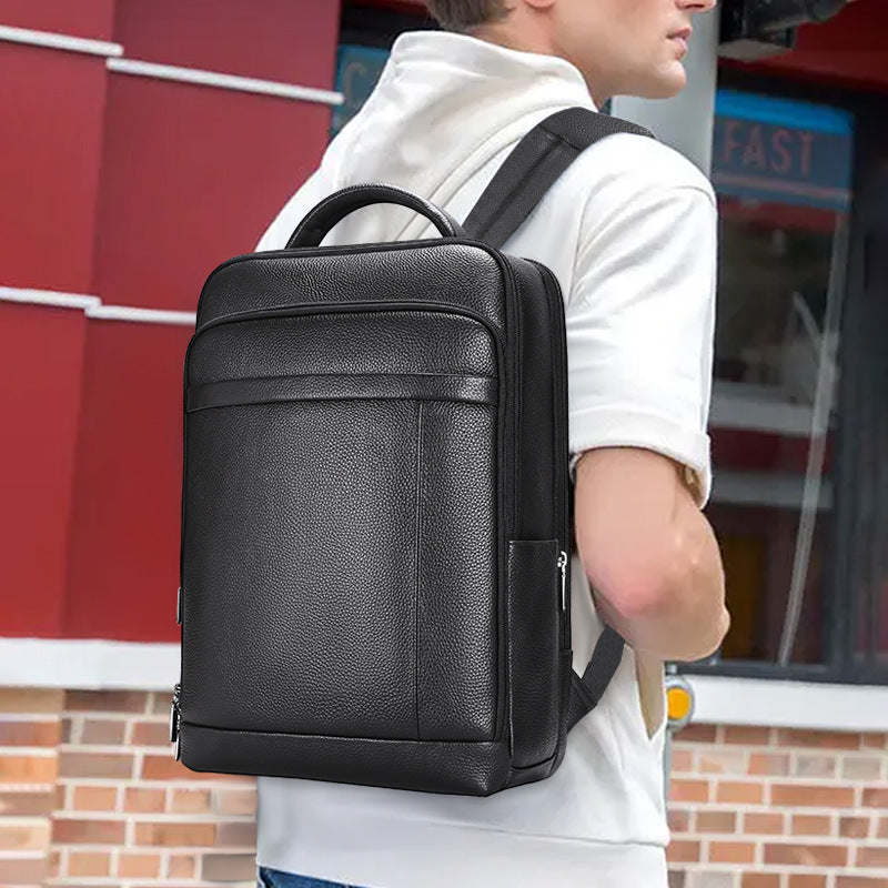 Men's High-grade Leather Large Capacity Top Layer Bags
