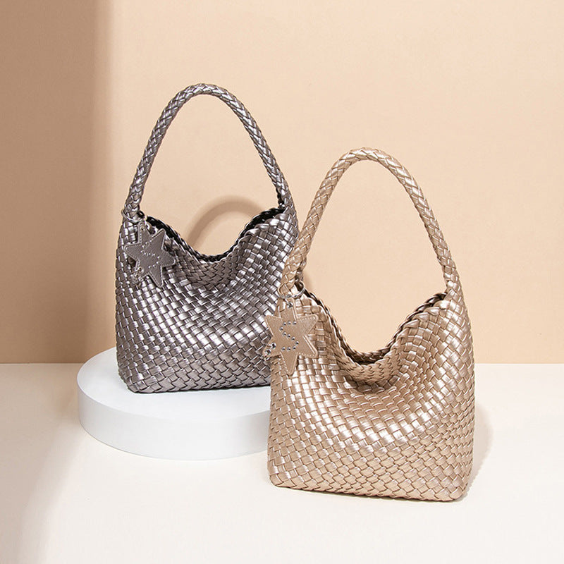 Women's Popular Gun Underarm Fashion Handmade Woven Trendy Simple Portable Vegetable Women's Shoulder Bag