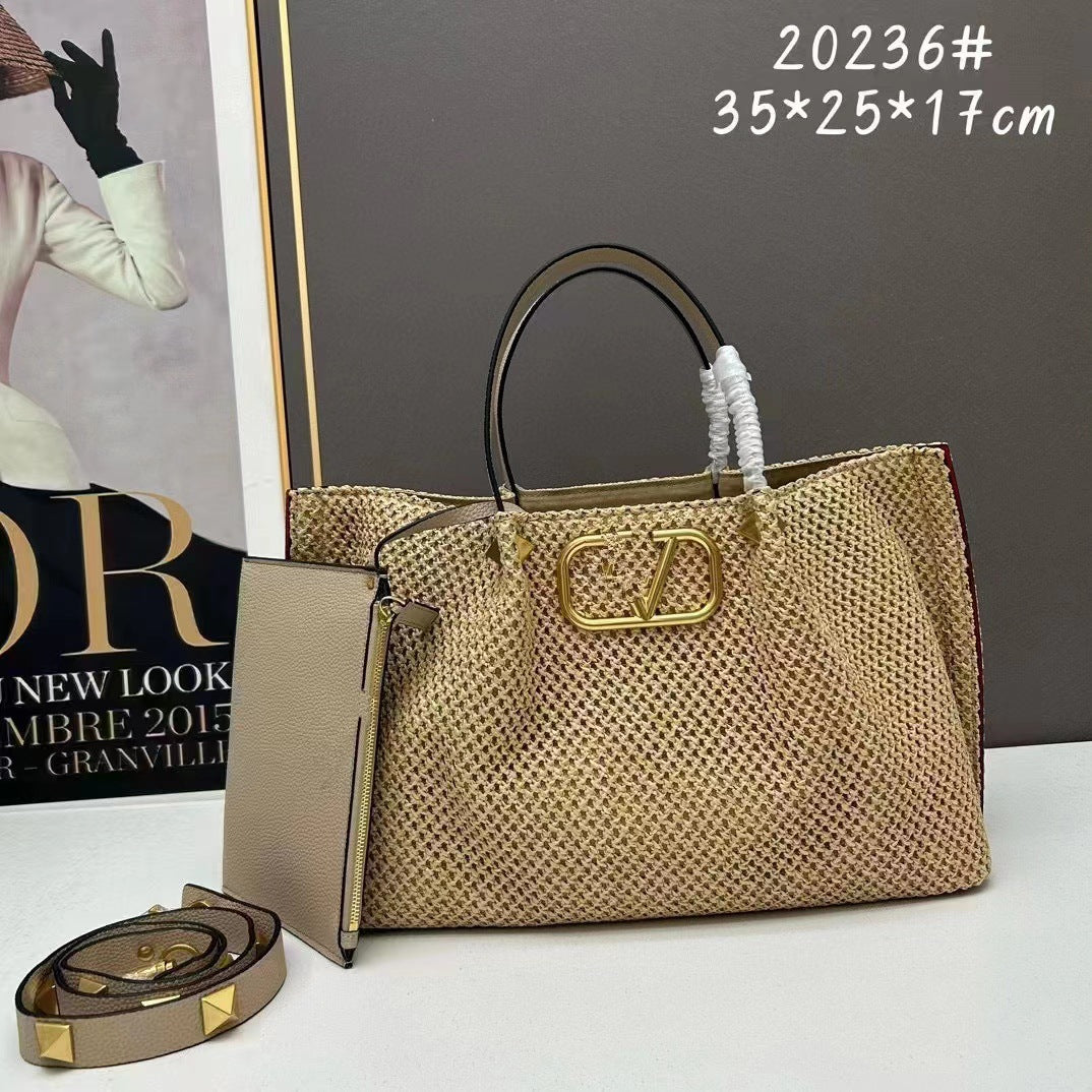 Women's Raffia Woven Portable Holiday Leisure Beach Bags
