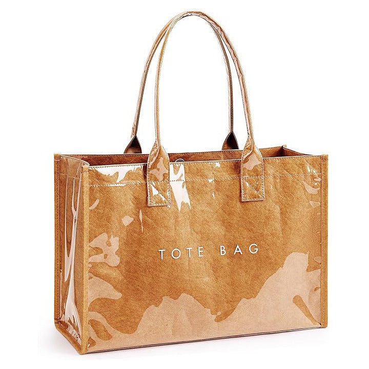 Women's Lettered Versatile Minimalist Transparent Simple Commuter Tote Bag