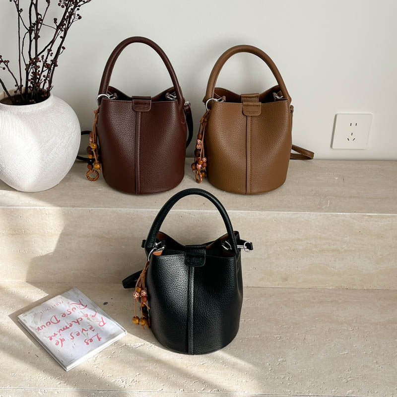 Women's Niche Retro Advanced Texture Daily Commuter Cross Bucket Bags