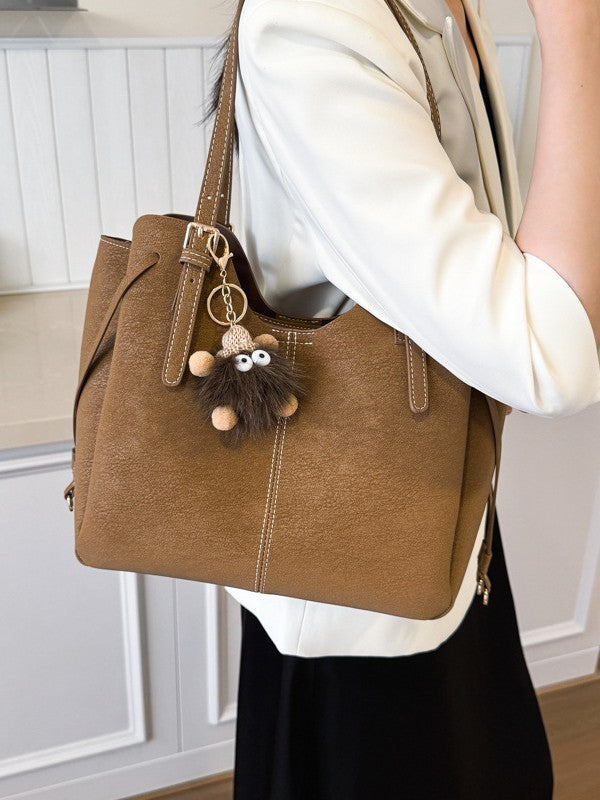 American Retro Patchwork Contrast Color Large Capacity Totes Portable Bags