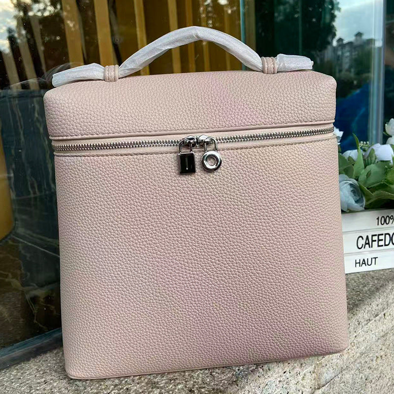 Portable Large Capacity Lunch Box Retro Top Women's Backpack