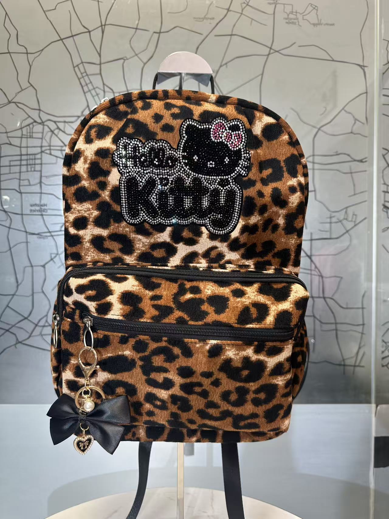 Women's Cute Leopard Print Retro Commuter Large Women's Backpack