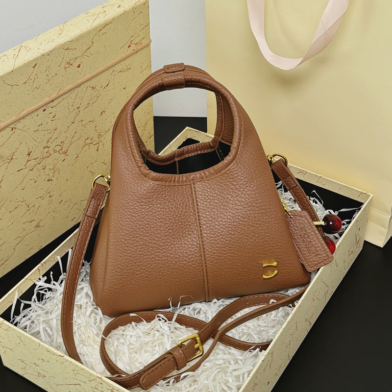 Women's Lychee Pattern Vegetable Basket Fashion Simple Portable Large Women's Messenger Bag