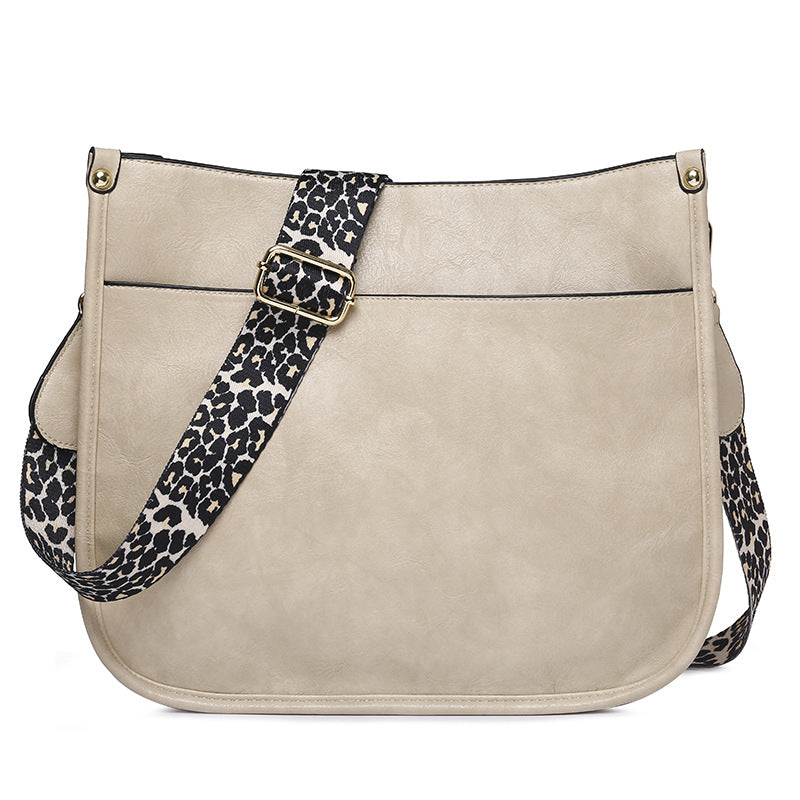 Women's Leopard Strap Leather Classic Commute Leisure Women's Messenger Bag