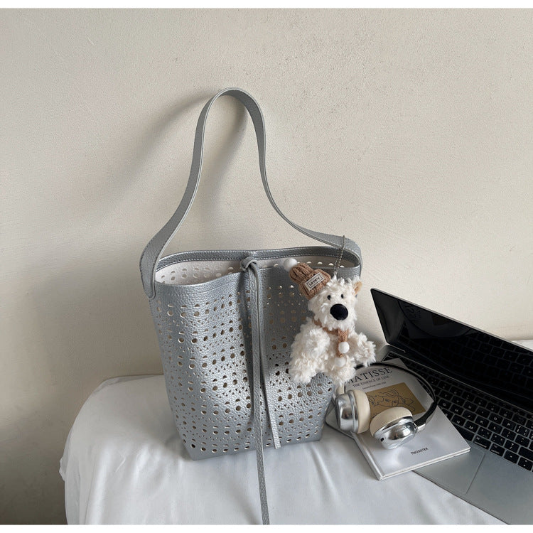 Women's Summer Fashion Carrying Hollow Simple Bucket Bag