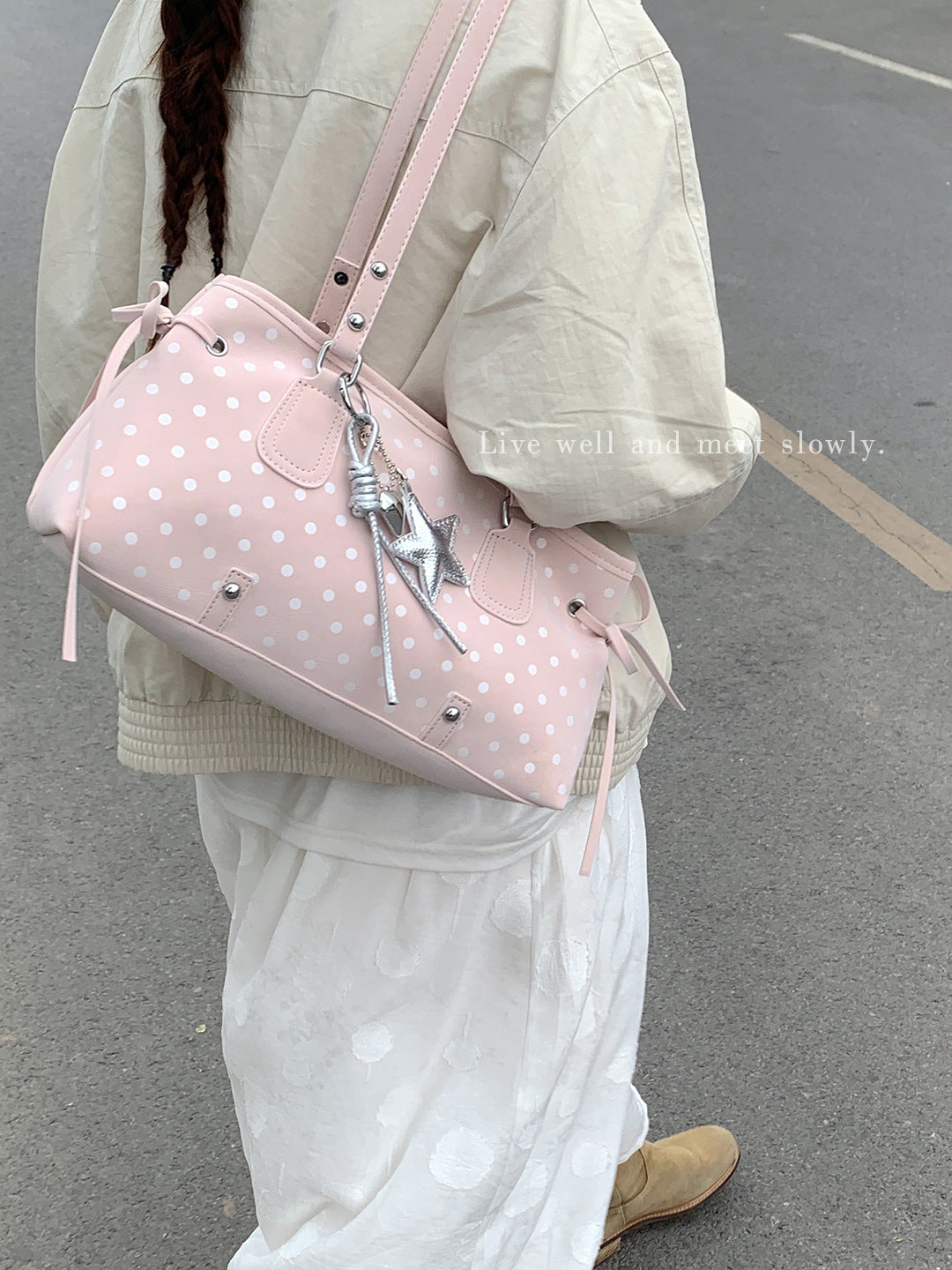 Women's Summer Fashion High-grade Polka Dot Printed Underarm Bag