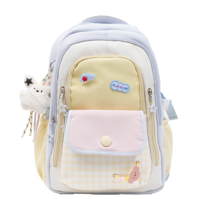 Style Good-looking Dopamine Contrast Color Everyday Joker Large Women's Backpack