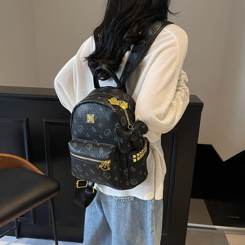 Women's Soft Leather Trendy Texture Classic Commuter Simple Fashion Trend Western Women's Backpack