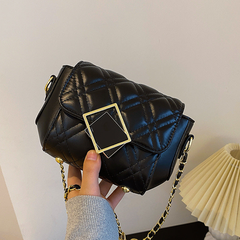 Women's Rhombic Chain Summer Fashion Trendy White Women's Shoulder Bag