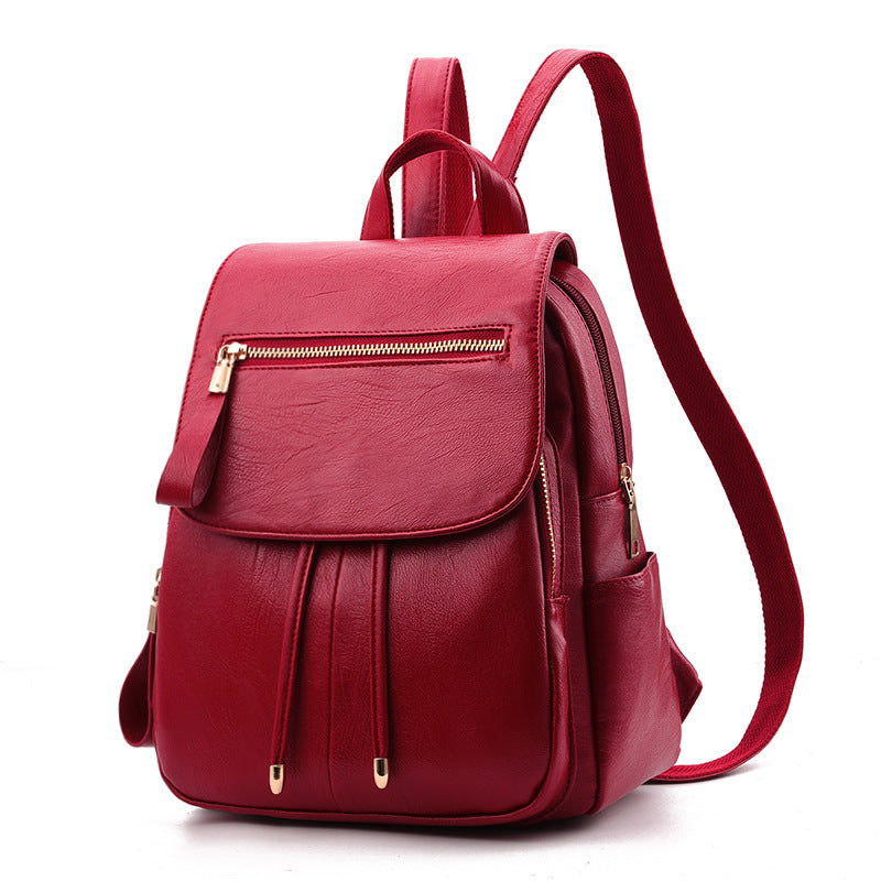 Women's Female Korean Style Soft Leather Women's Backpack