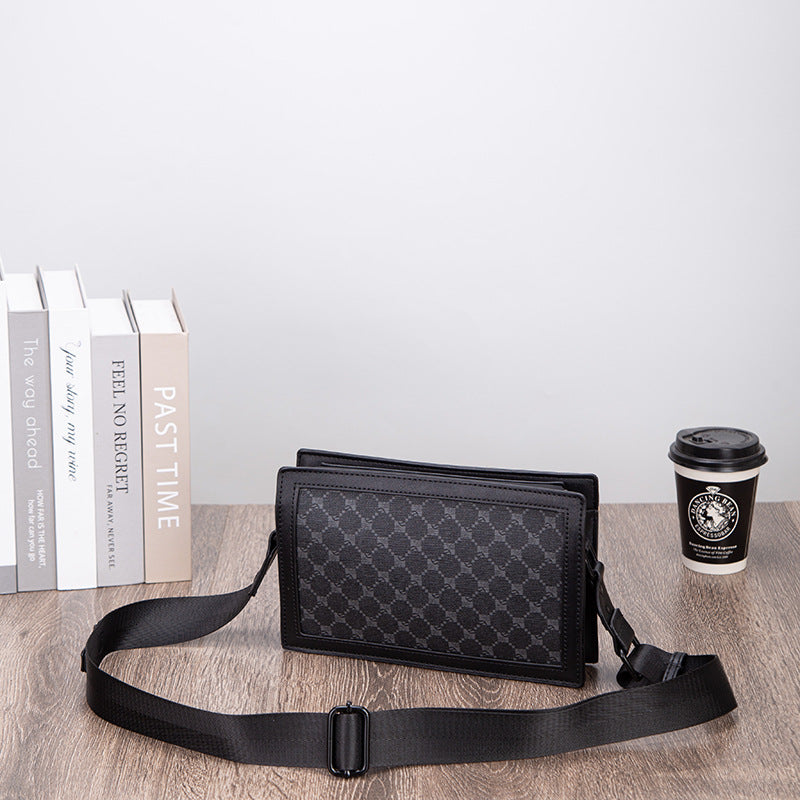 Classy Men's Rectangular Mobile Fashion Plaid Bags