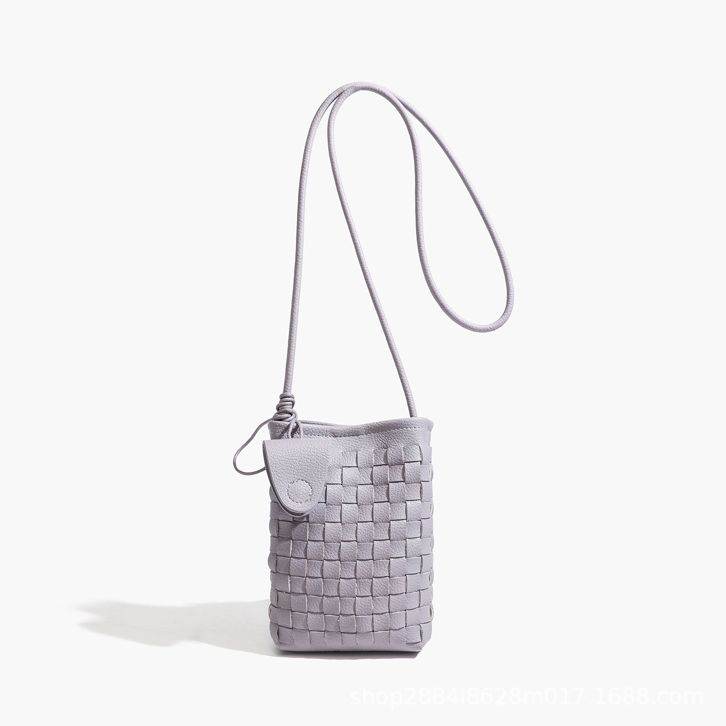 Woven Female Mini Lightweight Compact Vertical Mobile Phone Bag