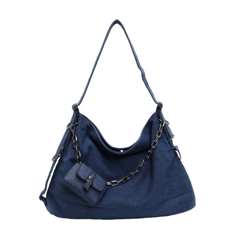 Women's Denim Fashion Chain Large Capacity Versatile Shoulder Bags