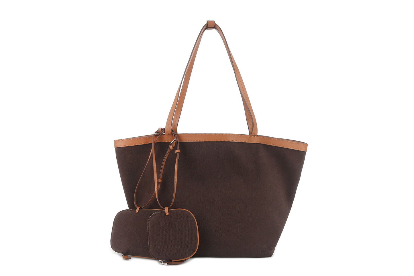 Home Double-sided Canvas Portable First Layer Cowhide Large Capacity Tote Bag