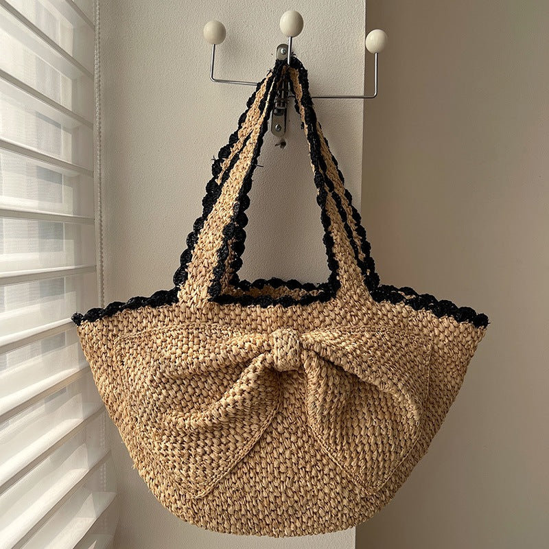Women's Handmade Crochet Woven Summer French Artistic Portable Bags