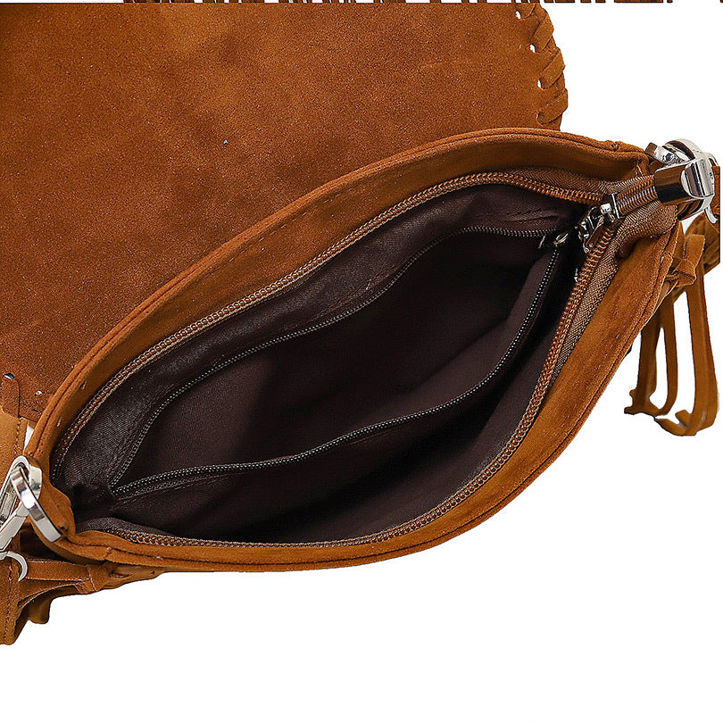 Women's Handmade Suede Saddle Retro Ethnic Style Women's Messenger Bag