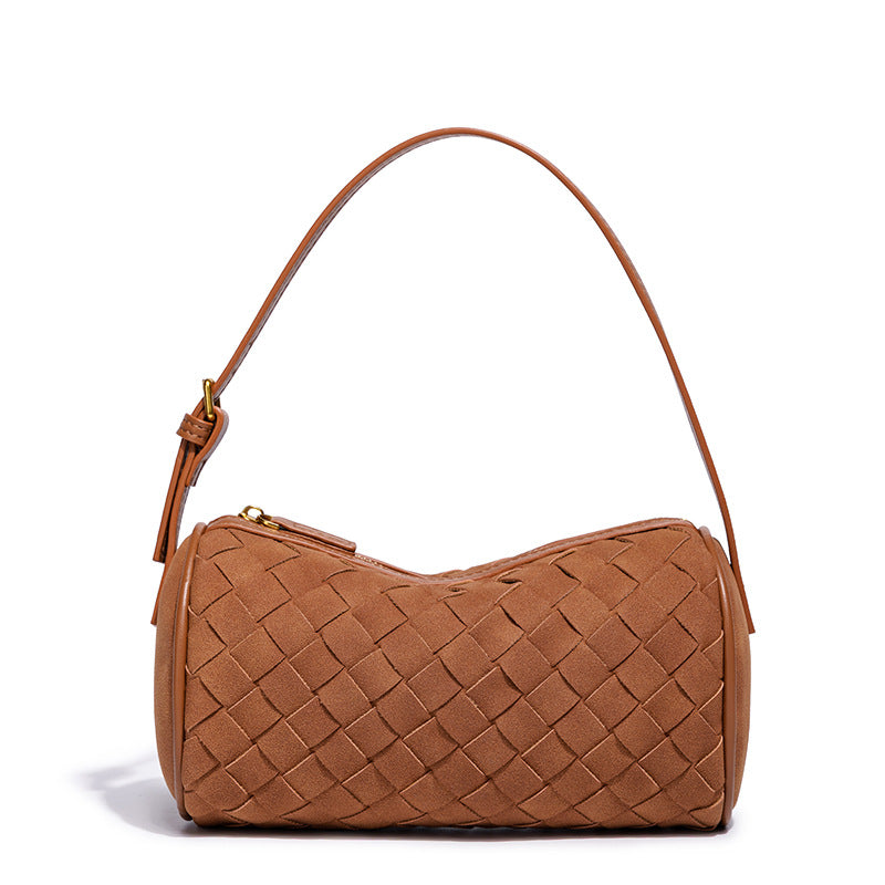 Lazy Versatile Korean Style Niche Frosted Suede Woven Women's Shoulder Bag